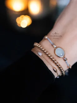 Al Coro Amici armband met milky aquamarijn