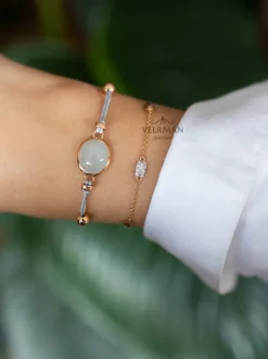 Al Coro Amici armband met milky aquamarijn