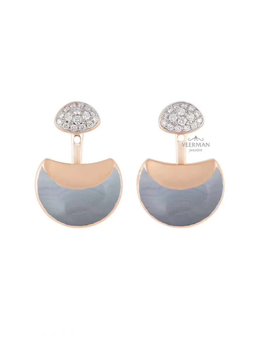 Al Coro Gioia oorsieraad met chalcedoon + Luxe cadeau