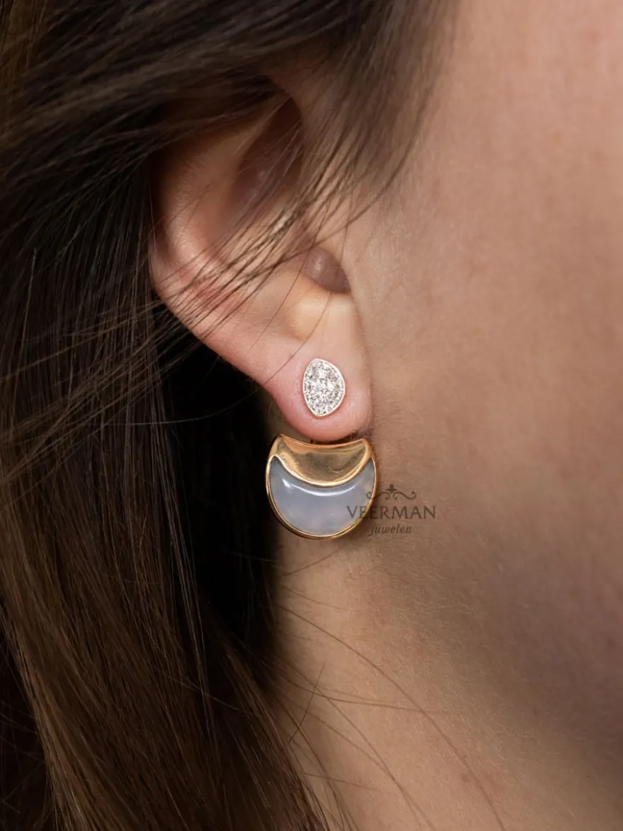 Al Coro Gioia oorsieraad met chalcedoon + Luxe cadeau