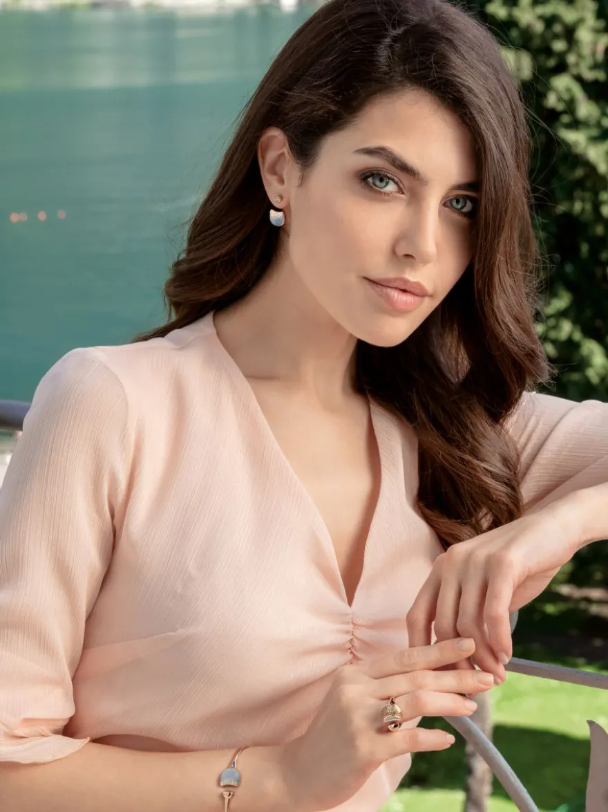 Al Coro Gioia oorsieraad met chalcedoon + Luxe cadeau