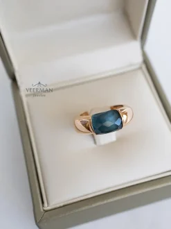 Al Coro La Piazza Ring met London Blue Topaas NRF758TLBR + Luxe Cadeau