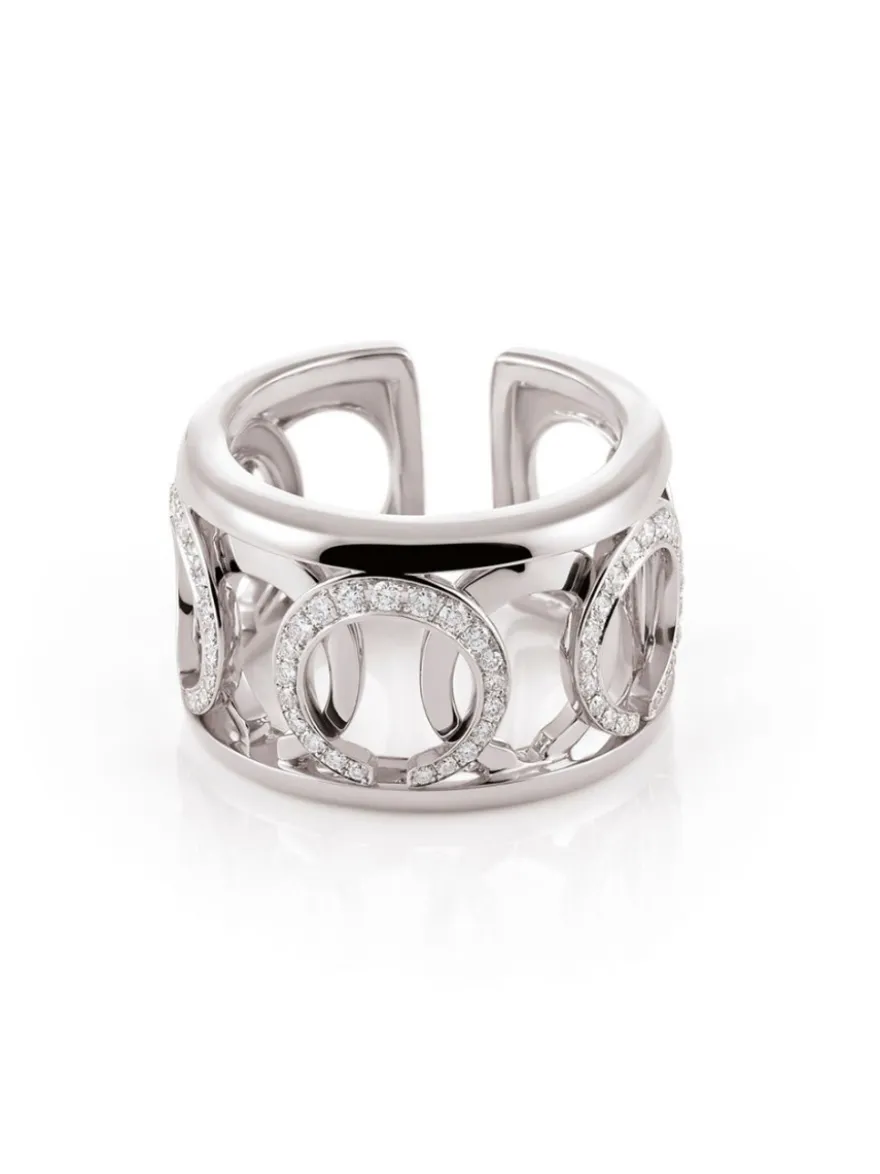 Al Coro Mezzaluna witgouden ring met briljant R7625WW