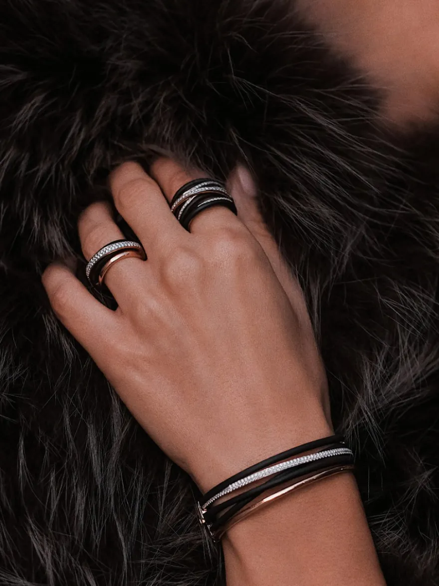 Al Coro Neraviglia armband met staal en diamant NB10406R