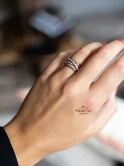 Al Coro Serenata bicolor ring met briljant R7652WR + Luxe Cadeau