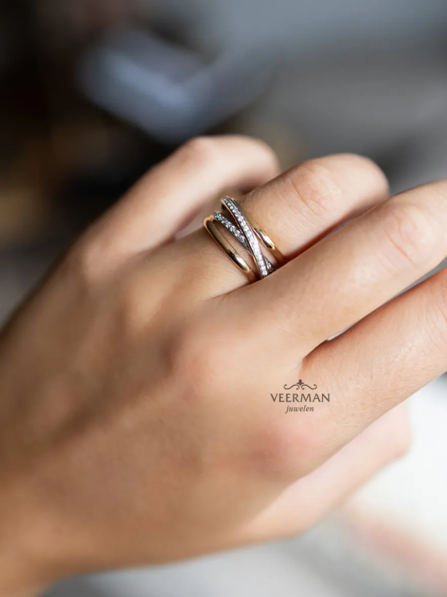 Al Coro Serenata bicolor ring met briljant R7652WR + Luxe Cadeau