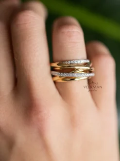 Al Coro Serenata bicolor ring met briljant R6406G