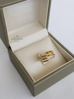 Al Coro Serenata bicolor ring met briljant 0,21crt. R7651WG + Luxe Cadeau