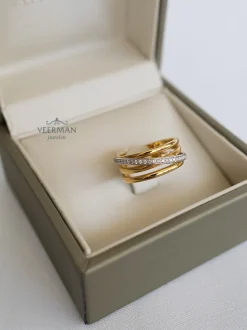 Al Coro Serenata bicolor ring met briljant 0,21crt. R7651WG + Luxe Cadeau