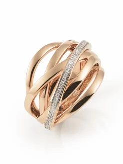Al Coro Serenata ring roségoud met briljant + Luxe cadeau