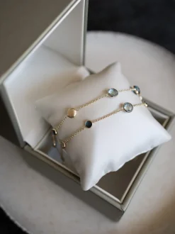 Armband geelgoud met topaas en london blue topaas + Luxe Cadeau