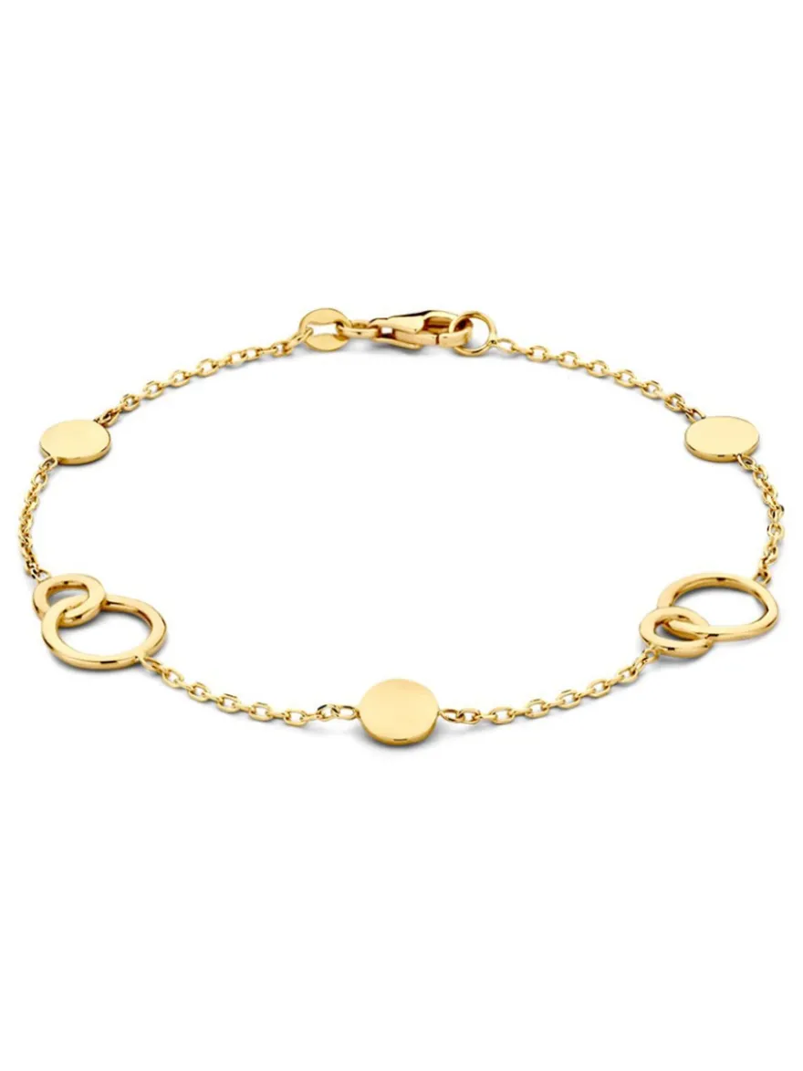Armband geelgoud met verbonden schakels + luxe cadeau