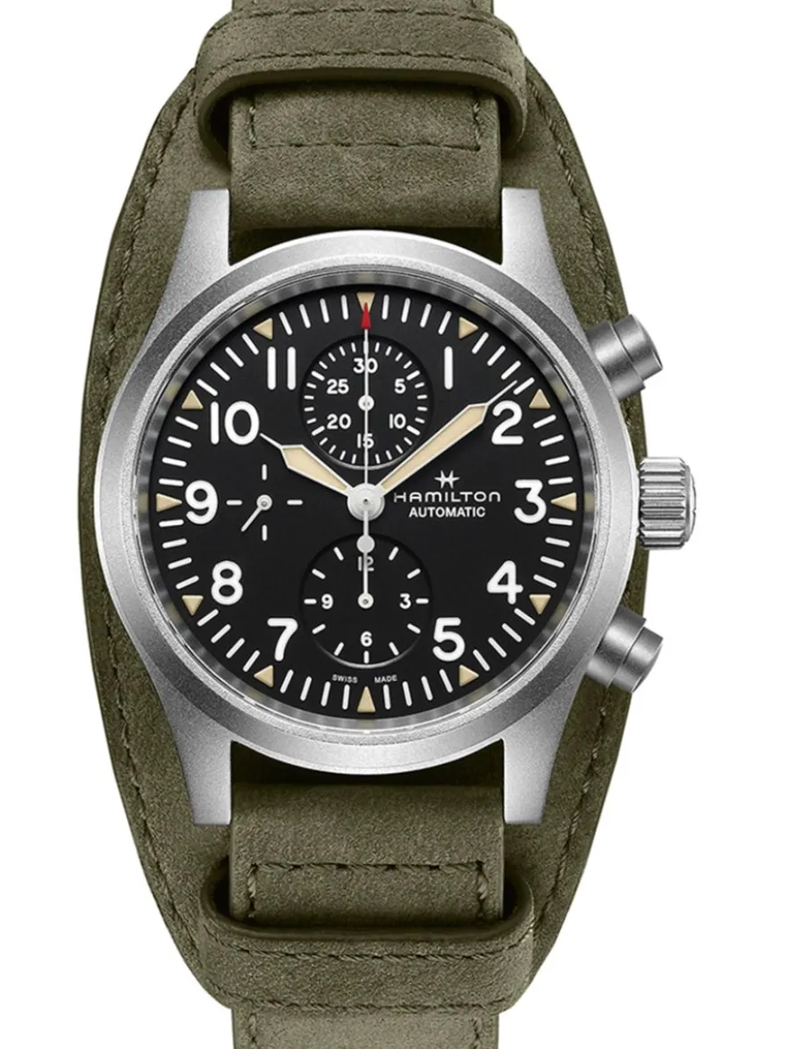 Bekijk Hamilton Khaki Field Auto Chrono H71706830 horloge + Met luxe cadeau