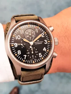 Bekijk Hamilton Khaki Field Auto Chrono H71706830 horloge + Met luxe cadeau