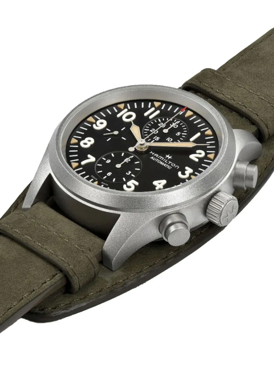 Bekijk Hamilton Khaki Field Auto Chrono H71706830 horloge + Met luxe cadeau