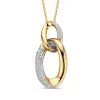 Bicolor collier met schakelhanger en diamant 0,39crt. + Luxe Cadeau