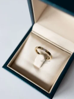Bicolor gouden alliance ring 1 briljant | Met gratis cadeau