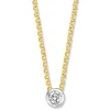 Bicolor gouden collier met briljant 0.10crt. + Luxe cadeau