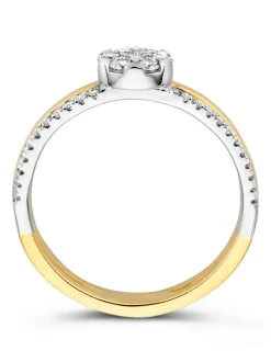 Bicolor gouden entourage ring met briljant 0,36crt. + Luxe Cadeau