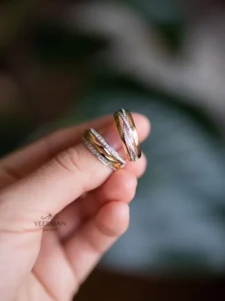 Bicolor gouden ring met briljant 0,47crt. + Luxe Cadeau