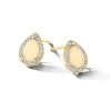 Bicolor oorstekers met opaal en diamant 0,15crt. + Cadeau