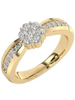 Bicolor ring met diamant rozet 0,60crt + Luxe cadeau