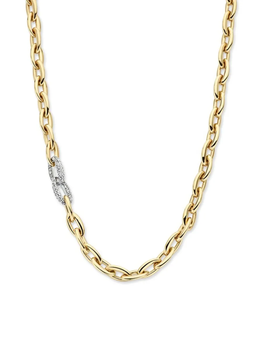 Bicolor schakelcollier briljant 0,50 crt. + luxe cadeau