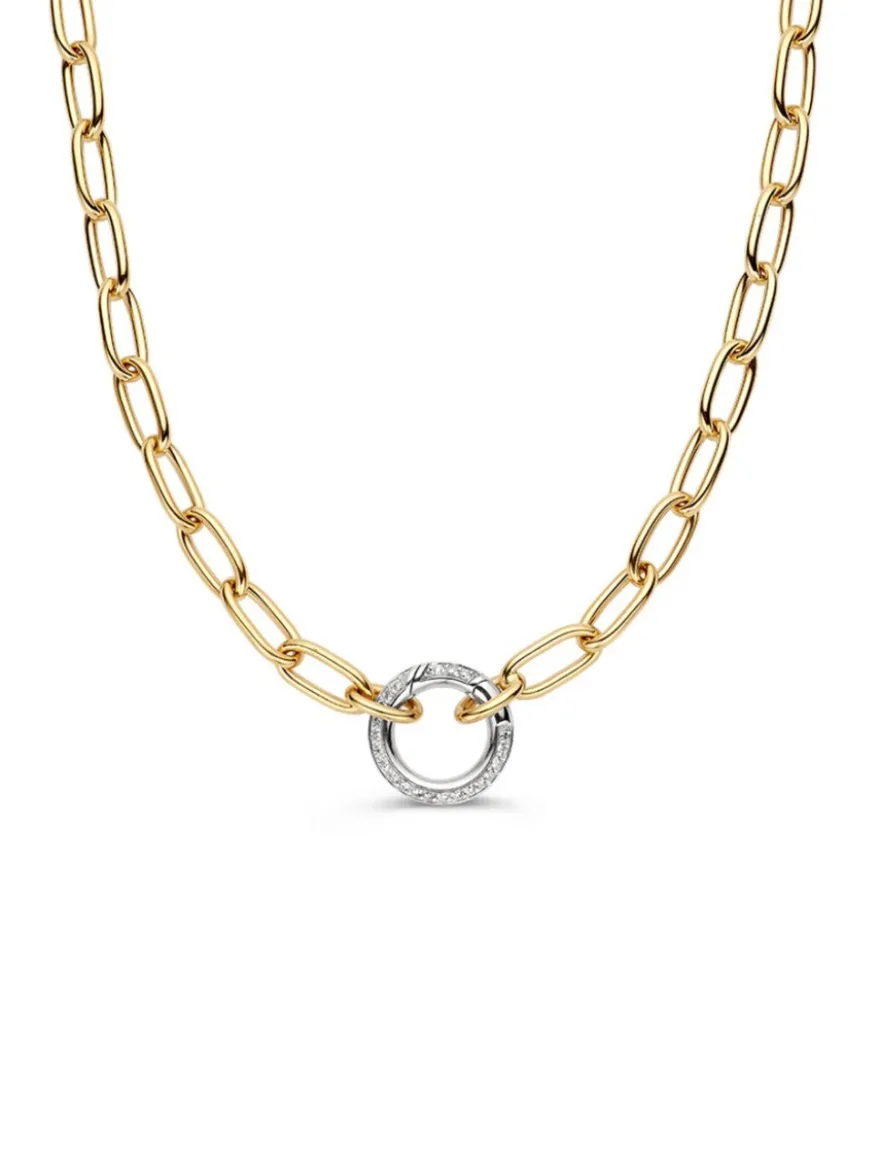 Bicolor schakelcollier met briljant 0,42 crt. + Luxe Cadeau