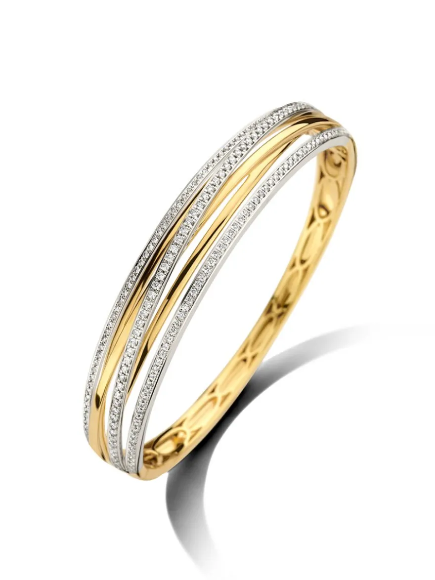 Bicolor slavenarmband met briljant 1,03crt. + Luxe Cadeau