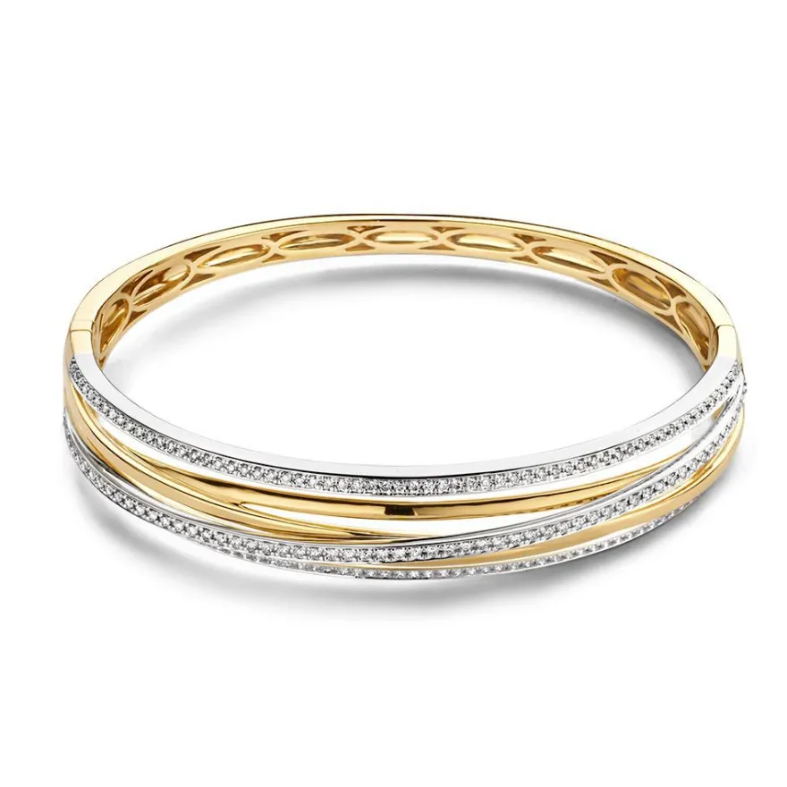 Bicolor slavenarmband met briljant 1,03crt. + Luxe Cadeau