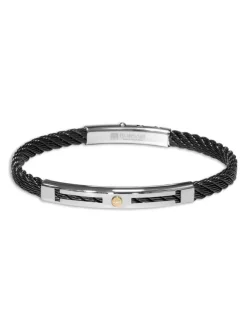 Borsari Gioielli Stalen armband met roségoud br-sk04a