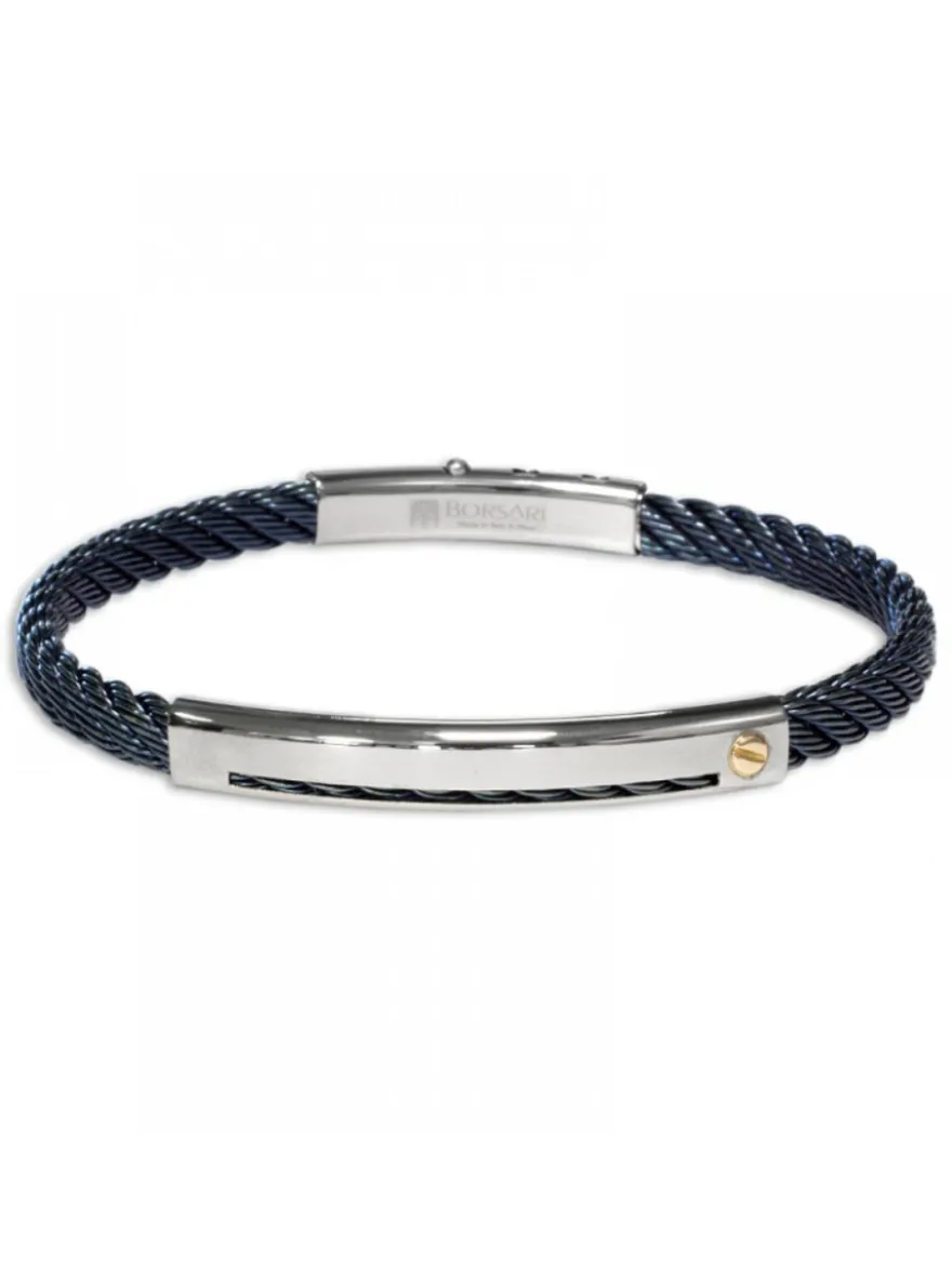 Borsari Gioielli Stalen armband met roségoud br-sk18b