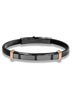 Borsari Gioielli Stalen armband met roségoud br-imper04bo