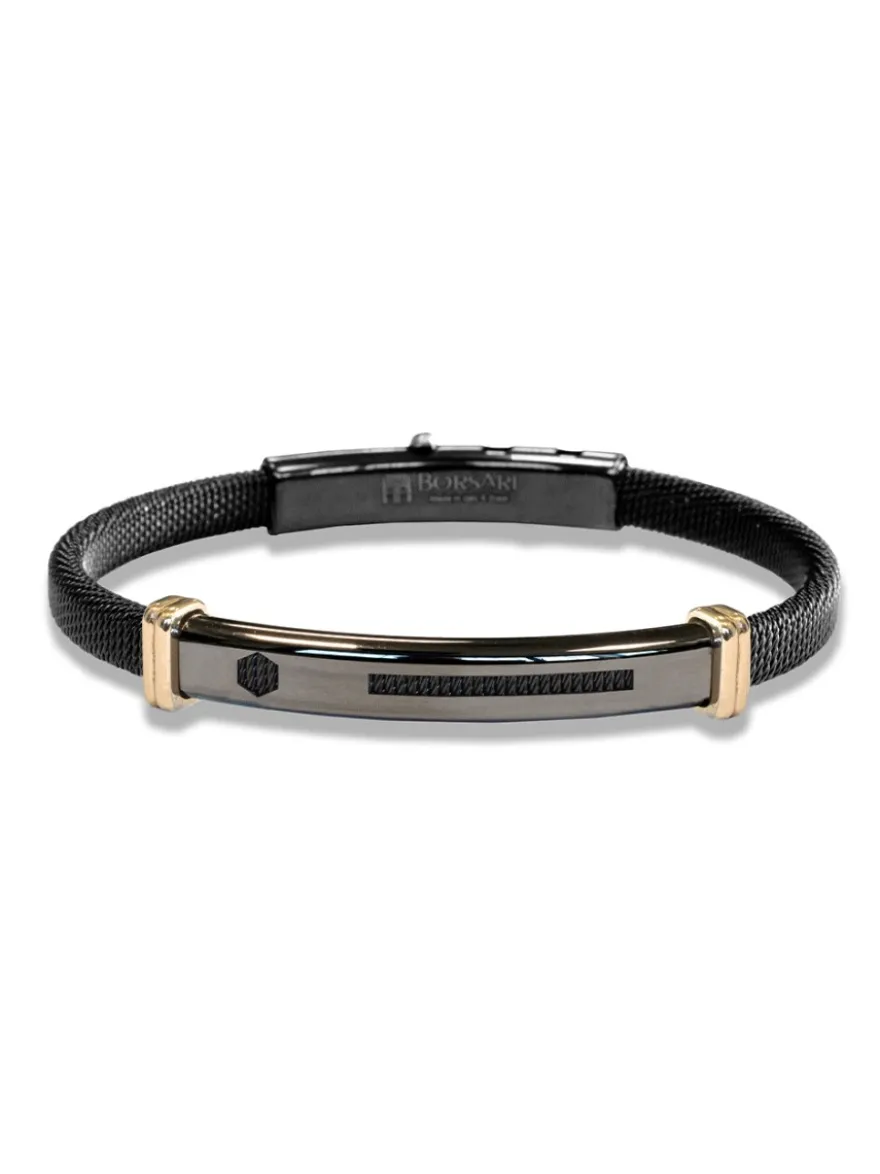 Borsari Gioielli Stalen armband met geelgoud br-imper04ay