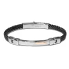Borsari Gioielli Stalen armband met roségoud br-sk04esn