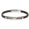 Borsari Gioielli Stalen armband met roségoud br-sk07a