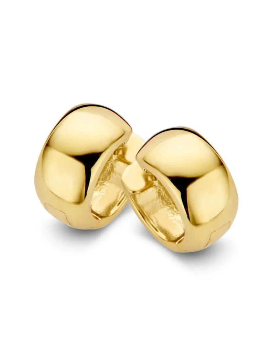 Brede geelgouden oorringen 7mm + Luxe Cadeau