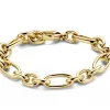 Brede geelgouden schakelarmband + Luxe Cadeau