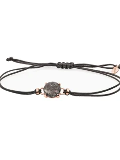 Bron Catch armband met zwarte rutielkwarts + Luxe Cadeau