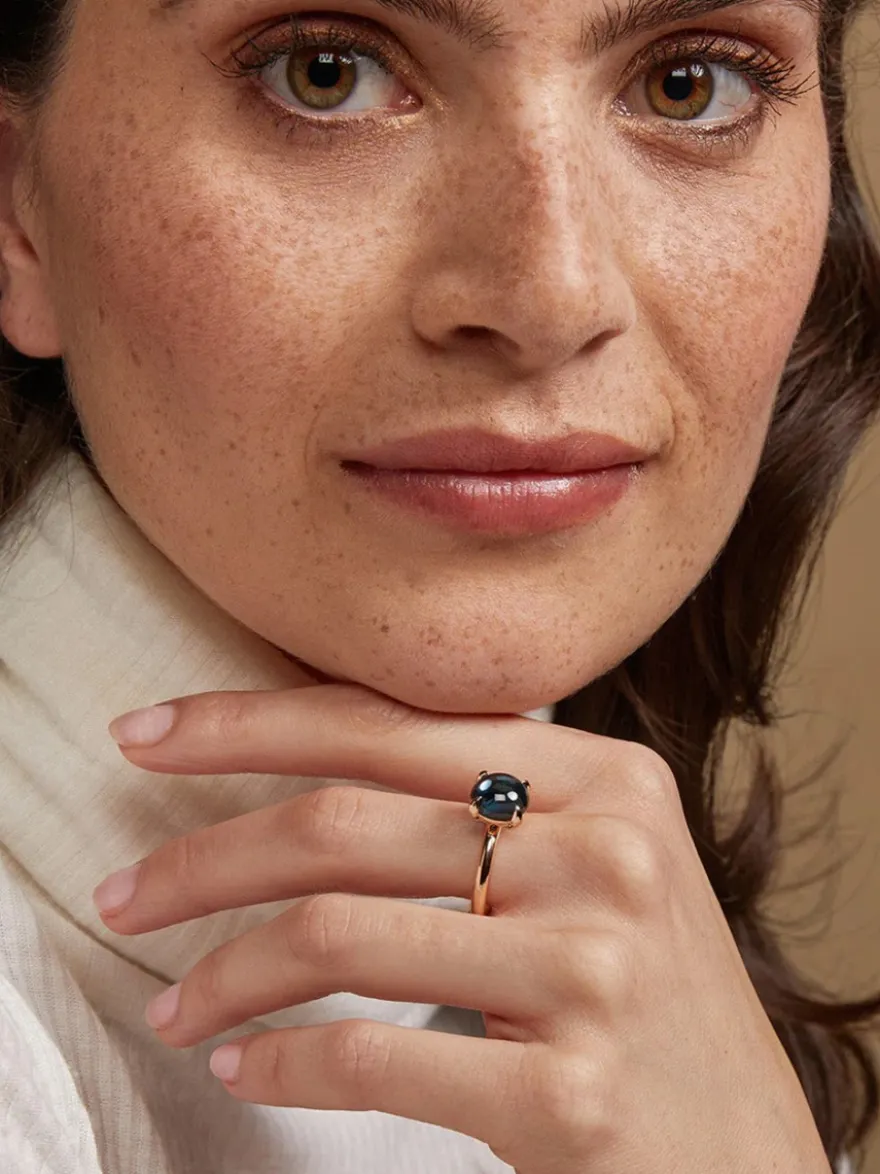 Bron Catch ring met london blue topaas 8RR4782TLC + Luxe Cadeau