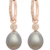 Bron confetti aanhanger met tahiti parel en diamant