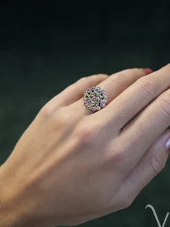 BRON Confetti ring 8RR4939BRMK/5 saffiermix + Luxe cadeau