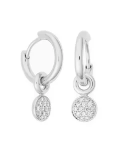 BRON creolen glad witgoud 7OW477913 + Luxe Cadeau