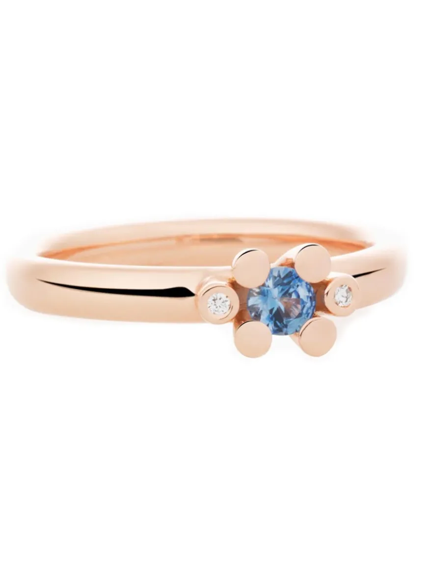 BRON Joy ring met blauwe saffier 8RR4828CSBR + Luxe Cadeau