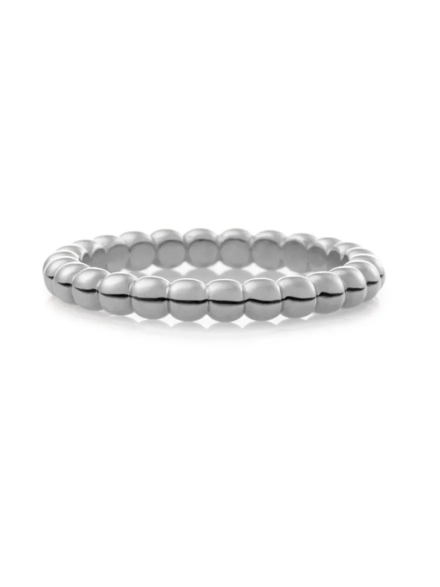 BRON Stax aanschuifring witgoud bolletjes + Luxe cadeau