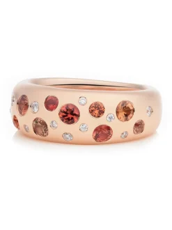 Bron Stax ring met briljant en oranje saffier 8RR4936OKBR + Luxe Cadeau
