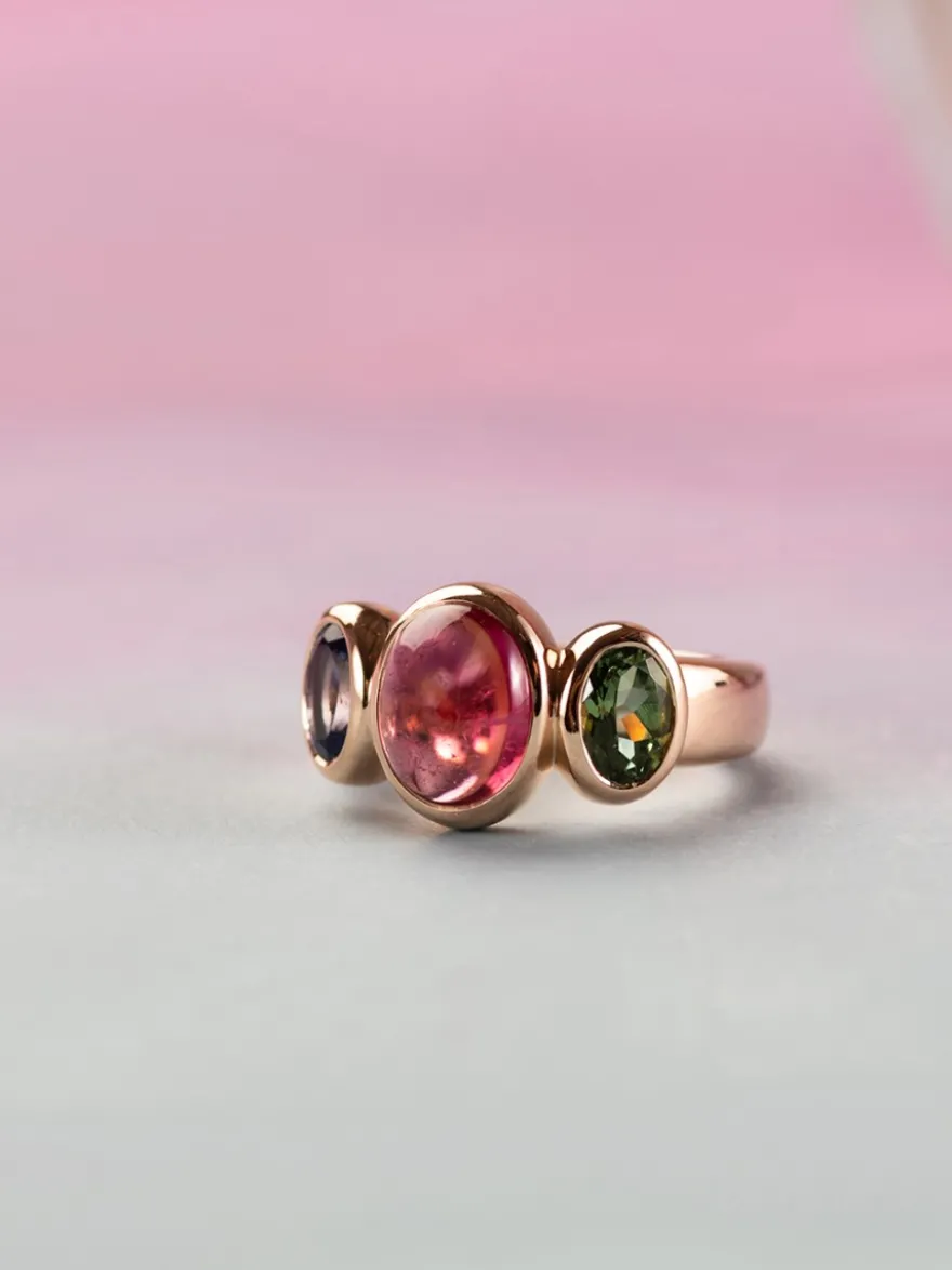 Bron Sushi ring met toermalijn en tanzaniet 8RR4902TBRTCGT