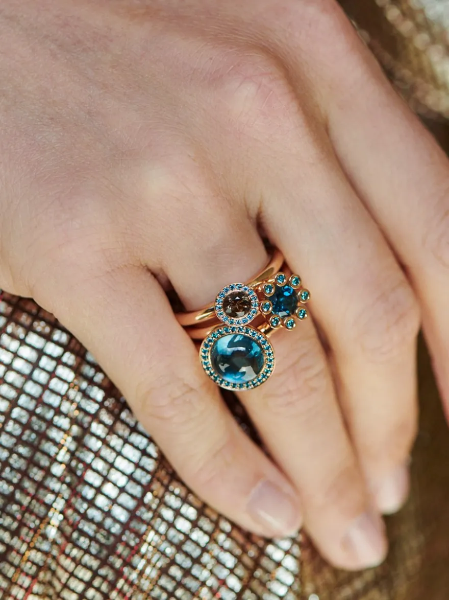 Bron Sushi Ring met Topaas en Diamant 8RR4864TLCIBR