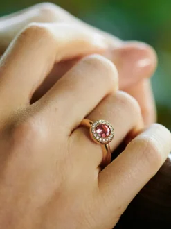 BRON Sushi Ring roze Toermalijn 8RR4873RTBR + Luxe Cadeau