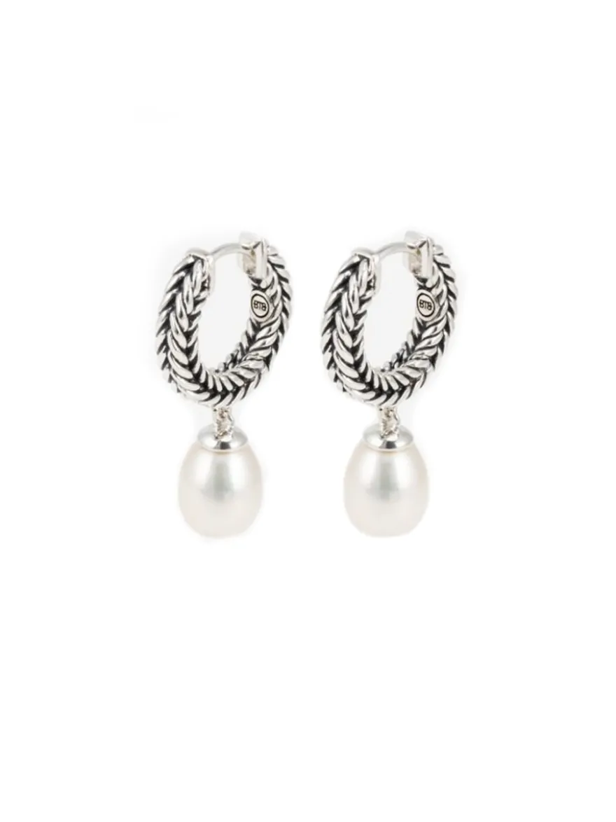 Buddha to Buddha Barbara Hoops Parel oorsieraad 490 one + Luxe Cadeau